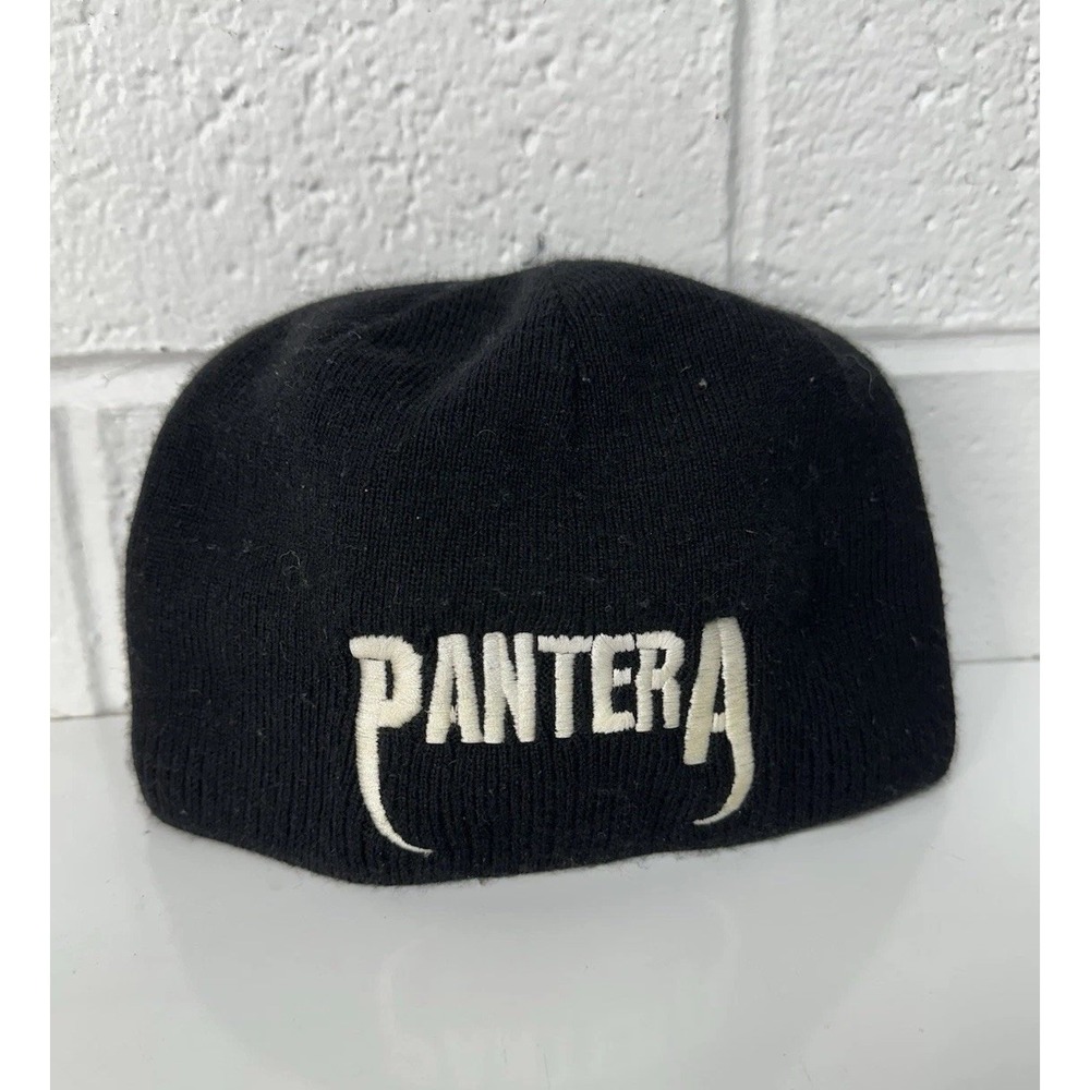 Pantera Skull Cap Beanie Black‎ Wool Blend Vintage / Mens One Size